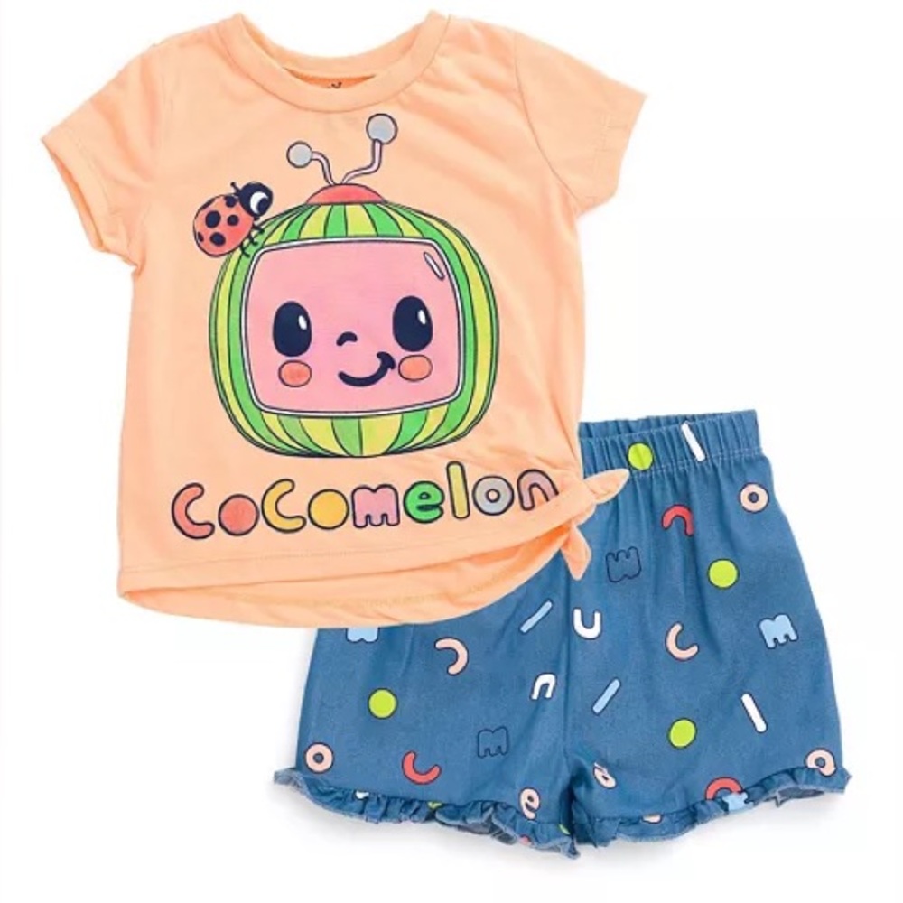 Toddler Girls T-Shirt and French Terry Shorts Outfit Set